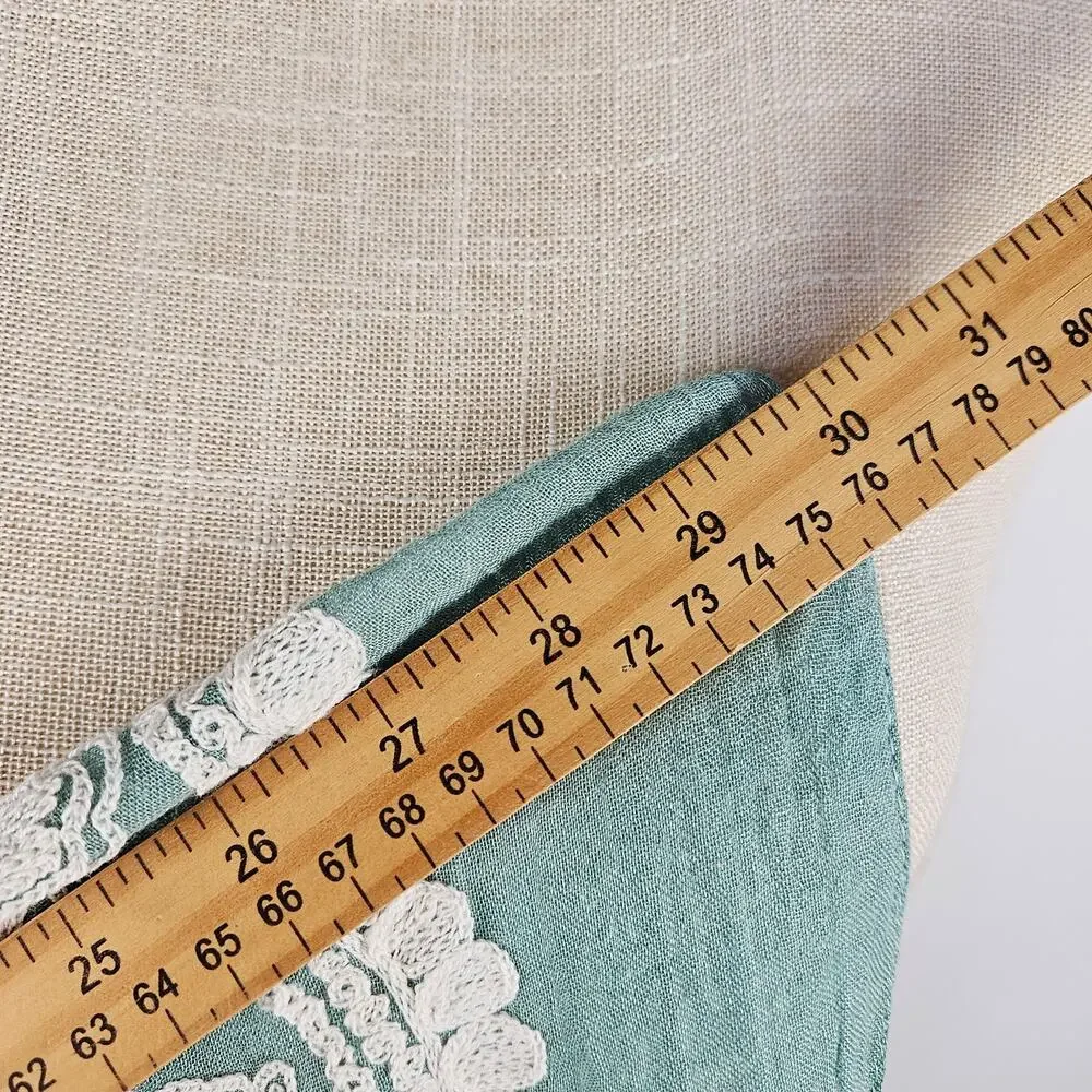 Do Everything With Love Mint Green Floral Embroidered Infinity Scarf Boho Lace